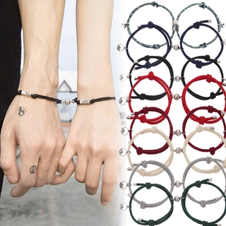 สร้อยข้อมือถักเชือกแม่เหล็ก 20 สี 2 ชิ้น/ คู่