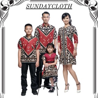 ชุดเครื่องแบบ ผ้าบาติก ลาย SARIMBIT COUPLE BATIK สําหรับครอบครัว