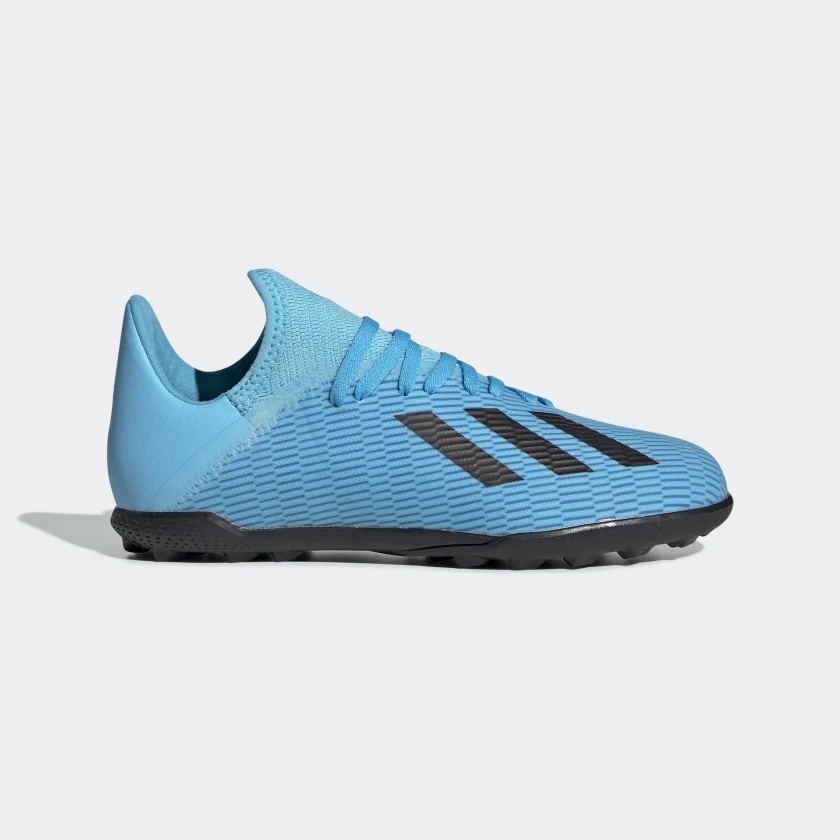 Adidas รองเท้าฟุตบอลเด็ก / ร้อยปุ่มเด็ก X 19.3 TF Junior | Bright Cyan/Core Black/Shock Pink ( F35357 )