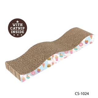 Cat Toy ของเล่นลับเล็บแมว รุ่น Small Wave CS-1024 45.5x12x5 ซม. ฟรี! Catnip กัญชาแมว