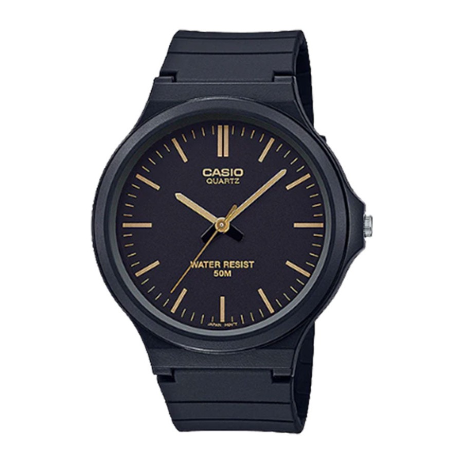 Casio Standard นาฬิกาข้อมือผู้ชาย สายเรซิ่น รุ่น MW-240,MW-240-1E2 - สีดำ