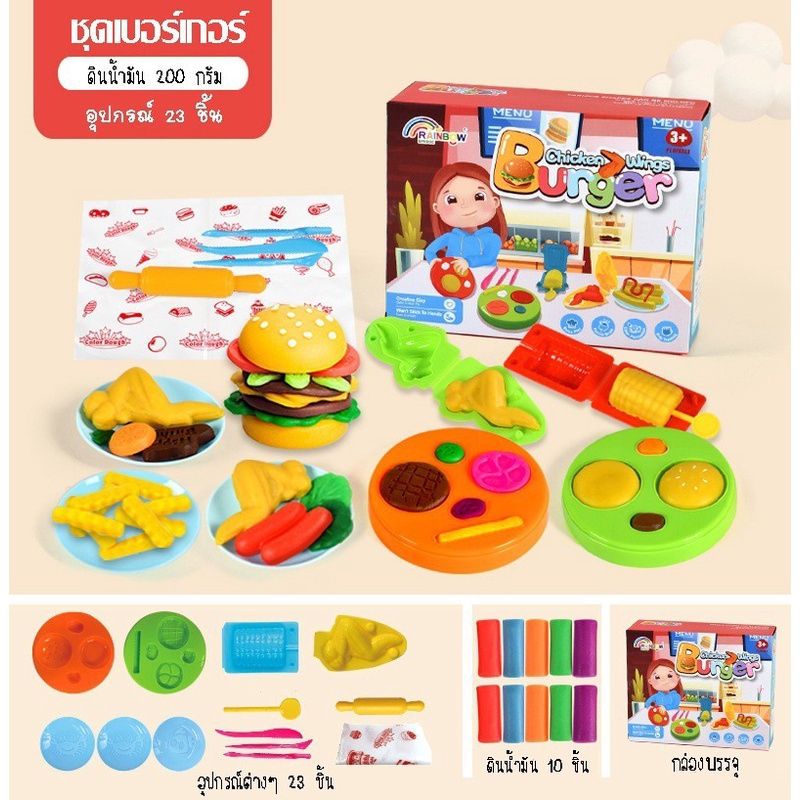 [พร้อมส่ง]​แป้งโดว์ ชุดอุปกรณ์ปั้นแป้งโดว์ แป้งโดว์ของเล่นเด็ก ของเล่นเสริมพัฒนาการ - รูปที่ 3