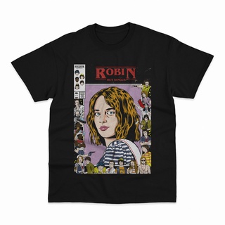 ถูกสุดๆเสื้อยืด พิมพ์ลายภาพยนตร์ Robin Stranger Things Hey Dingus สไตล์วินเทจรหัสเต็ม