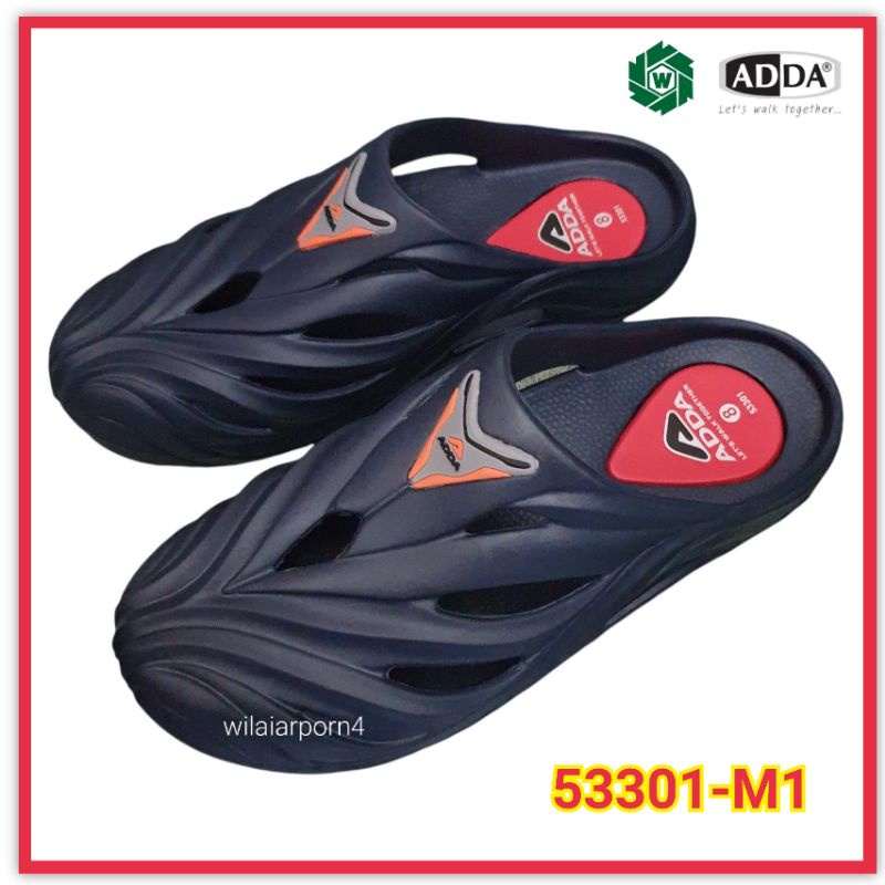 ADDA รองแท้าหัวโตรุ่น 53301 สีกรม ไซส์ 7-10