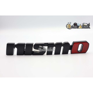 NISMO สติ๊กเกอร์โลหะติดรถยนต์ โลโก้ตัวอัษร NISMO โลโก้ติดรถ Sticker สติกเกอร์ติดรถ โลโก้NISMO Logo สีดำแดง