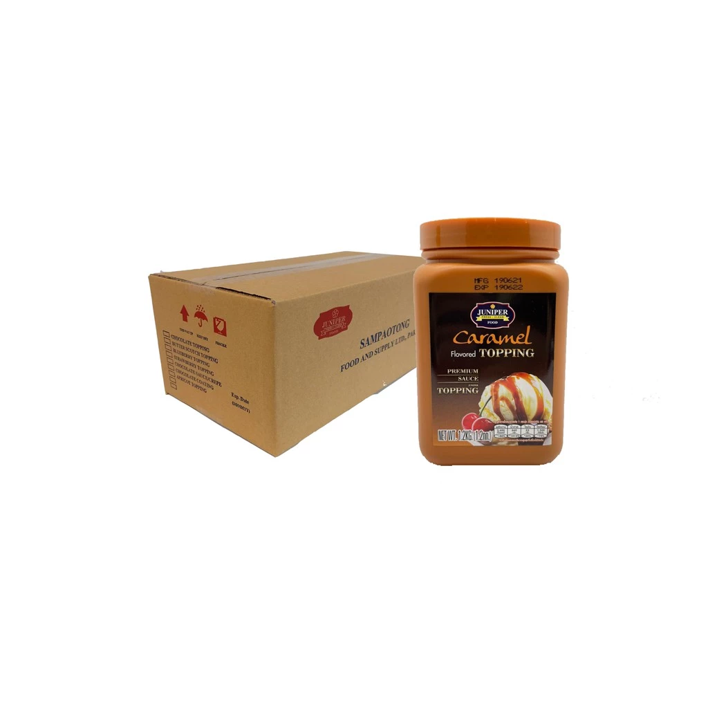 ยกลังJuniper Caramel Topping 1.2KG(จูนิเปอร์ คาราเมล ท็อปปิ้ง 1.2 กิโลกรัม)***จำกัดการสั่งซื้อ 1ลัง/ 1ออเดอร์***