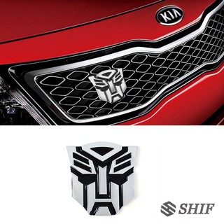 สติกเกอร์ตราสัญลักษณ์ Transformer Autobot สีเงิน ขนาดใหญ่ สําหรับรถยนต์