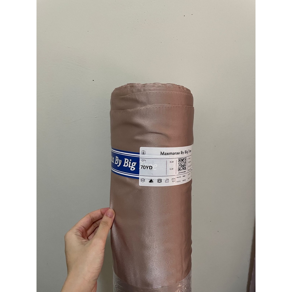 Maxmara Satin Fabric Original Pure Silk 100% Mocca Milo Color