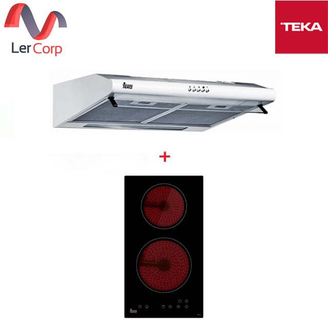 (TEKA) เครื่องดูดควัน รุ่น C 605 SS + เตาไฟฟ้าแบบฝัง รุ่น VE 2 NK