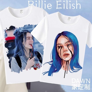 เสื้อยืดแขนสั้น พิมพ์ลาย Billie Eilish Album Bili Alish สไตล์ยุโรป และอเมริกา แฟชั่นฤดูร้อน สําหรับผู้ชาย และผู้หญิง