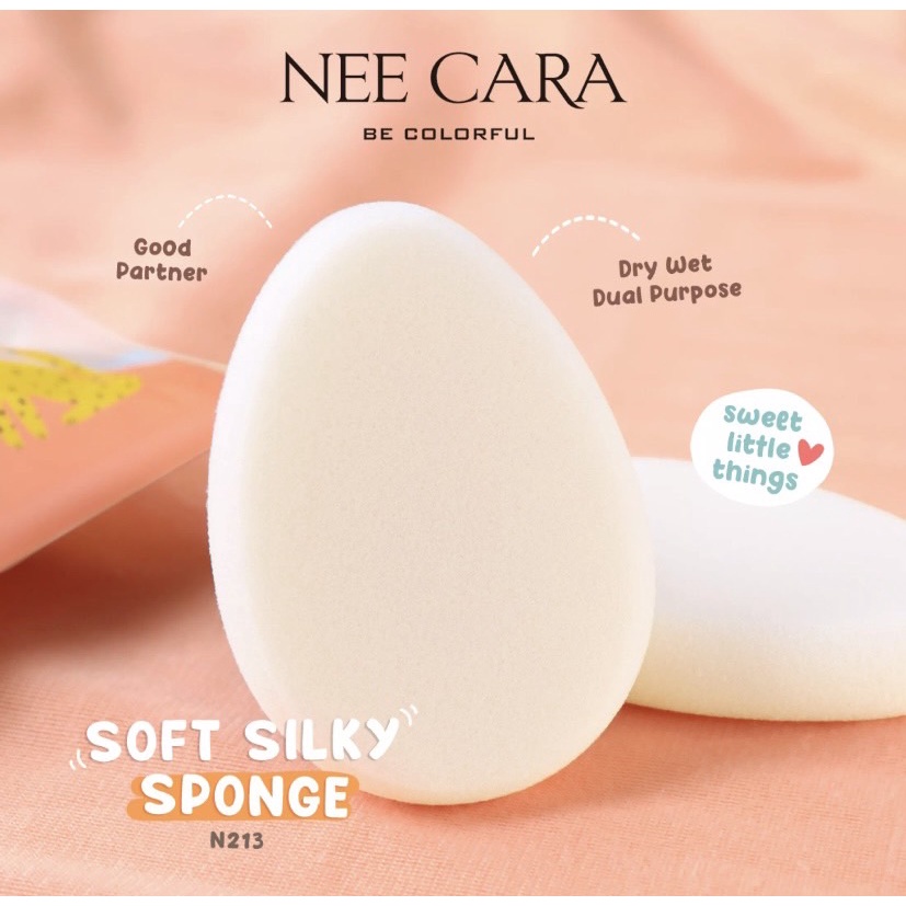 NEE CARA นีคาร่า นีคาร่า ฟองน้ำแต่งหน้า ทรงรี พัฟฟองน้ำทรงรี N213 SOFT SILKY SPONGE