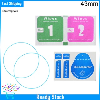 Sges 2 ชิ้น สากล กระจกนิรภัย ทรงกลม 34-43 มม. หน้าปัด นาฬิกา ฟิล์มป้องกันหน้าจอ