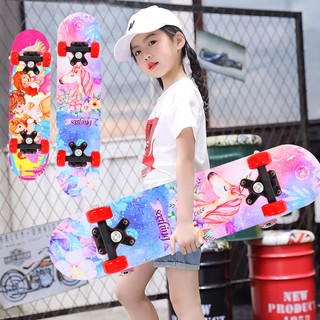 สเก็ตบอร์ดเด็ก สเก็ตบอร์ดสำหรับเด็กSkateboard สเก็ตบอร์ดมือใหม่ ดับเบิ้ลร็อกเกอร์ เมเปิ้ลบอร์ด สเก็ตบอร์ด 4ล้อ