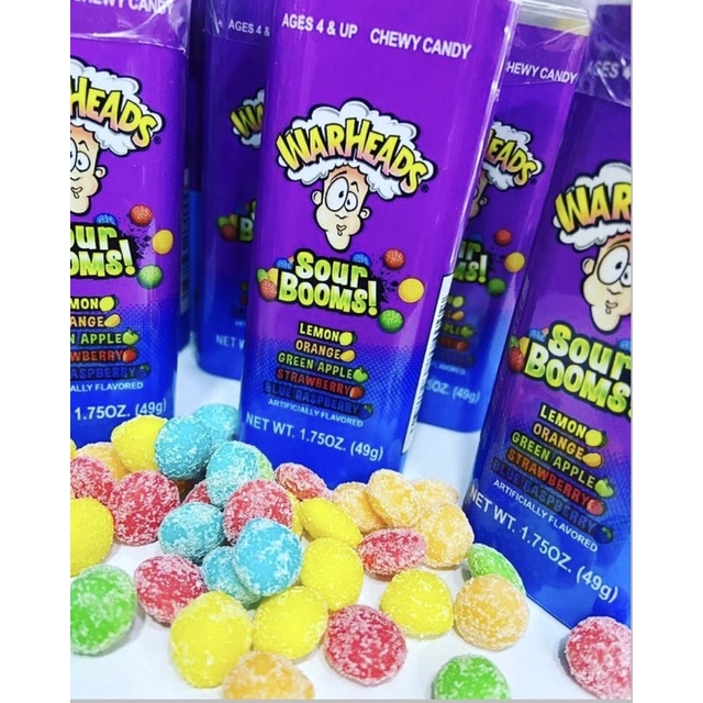 Warheads Extreme Sour Booms Chewy Candy, 1.75 Ounce ขนม usa