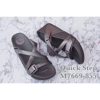 รองเท้าเพื่อ​สุขภาพ​พื้นสูง2.5​นิ้ว Quick Step​ หน้าโบว์ติดเพชร