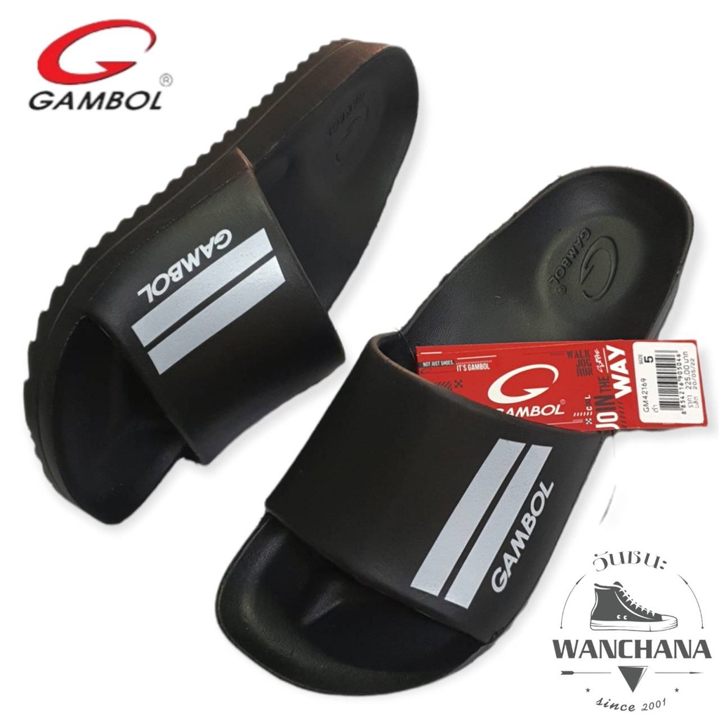 💥รองเท้าแตะGambol รุ่น42169💥 GAMBOL แกมโบล รองเท้าแตะ  รองเท้าแตะชายหญิง Size 4-9