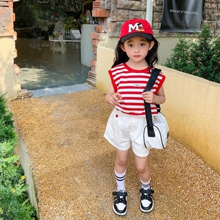 ชุดเสื้อท็อป และกางเกง ทรงหลวม สไตล์ใหม่ แฟชั่นสําหรับเด็กผู้หญิง สองชิ้น