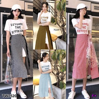 (7520) Set 2 ชิ้น เสื้อทรงยาว คลุมสะโพก