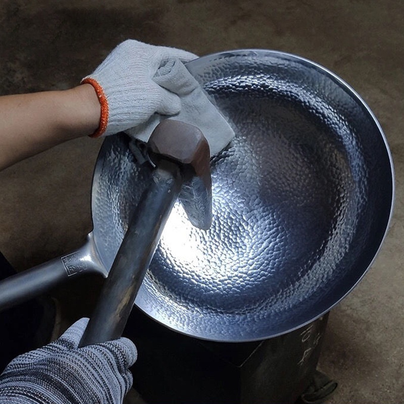 ✒☾☄Master Production Chinese Iron Wok Traditional Handmade Wok No Coating Non-stick Cookware For Gas Stove