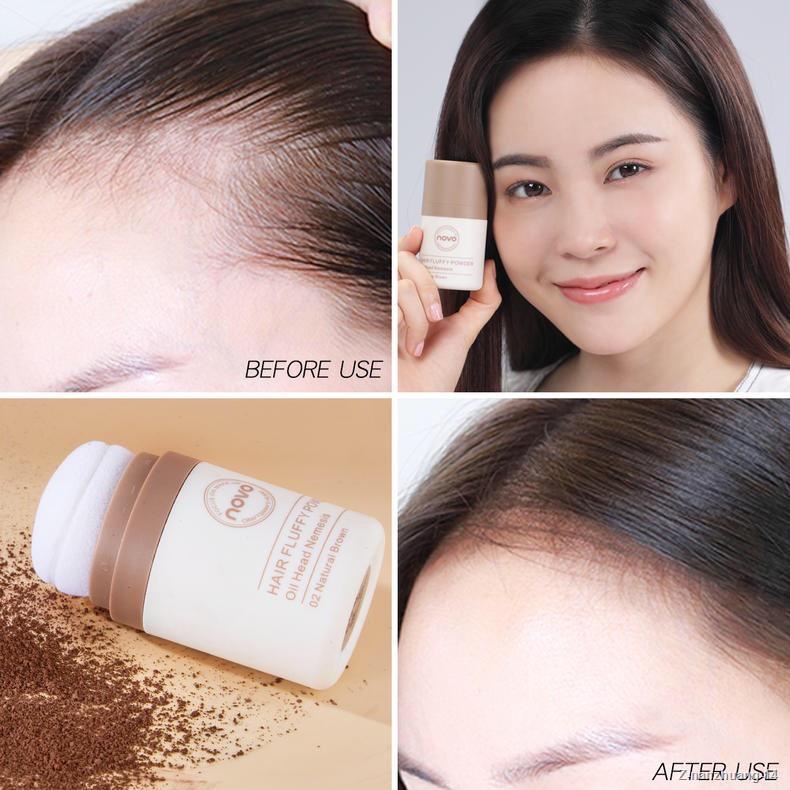 novo hair line powder ปิดผมบาง ปิดแสก ปิดหัวเถิก ที่ปิดเหม่ง ผงแป้งเพิ่มโวลุ่ม จัดเเต่งทรงผม - รูปที่ 4