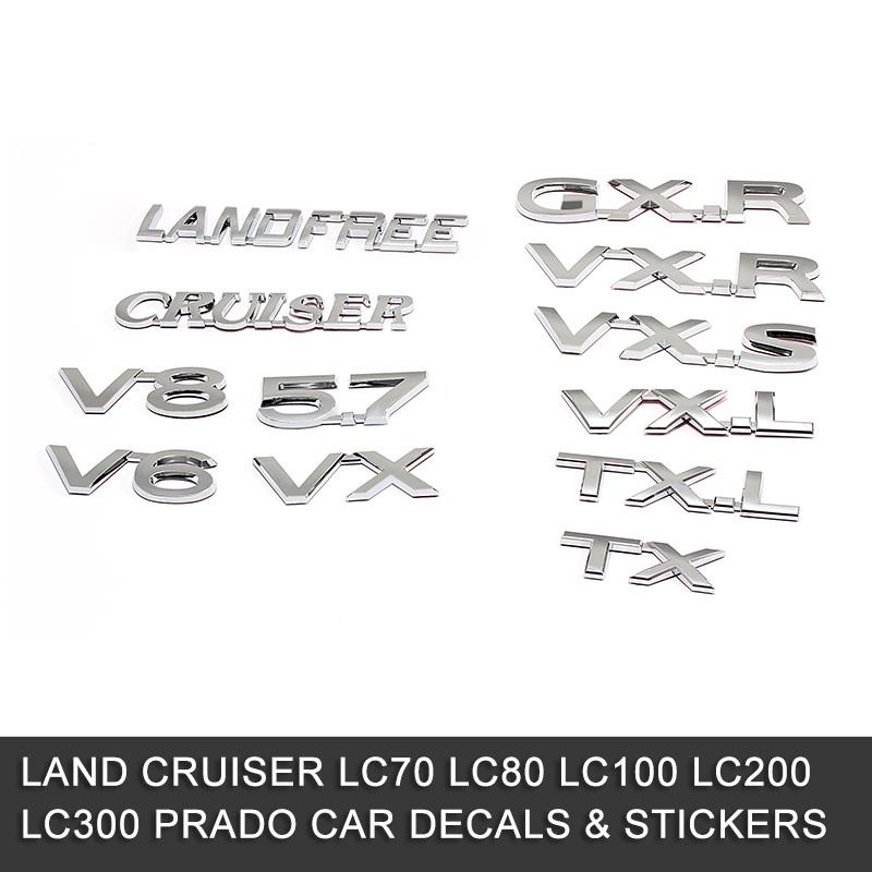 GXR VXR V6 V8 VXS VXL TXL VX TX โลโก้รถสัญลักษณ์ Auto Badge สติกเกอร์รูปลอกสําหรับ land cruiser lc30
