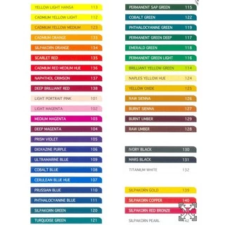 สีอะคริลิค ศิลปากรประดิษฐ์ 60 ml. Silpakorn Pradit Acrylic Colors
