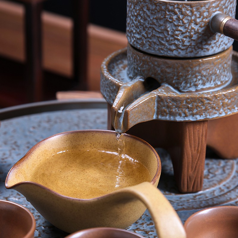♋πTao Cheng Lazy Stone Grinding Tea Set Semi-automatic Rotating Water ...