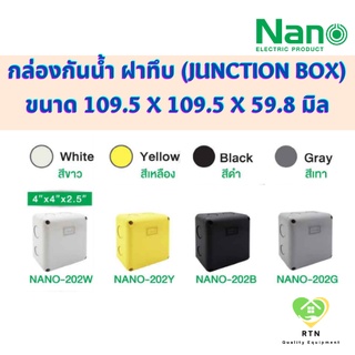 NANO กล่องกันน้ำพลาสติก กล่องกันน้ำ (Junction Box) ขนาด 4x4 นิ้ว IP65 รุ่น NANO-202 (ฝาทึบ)