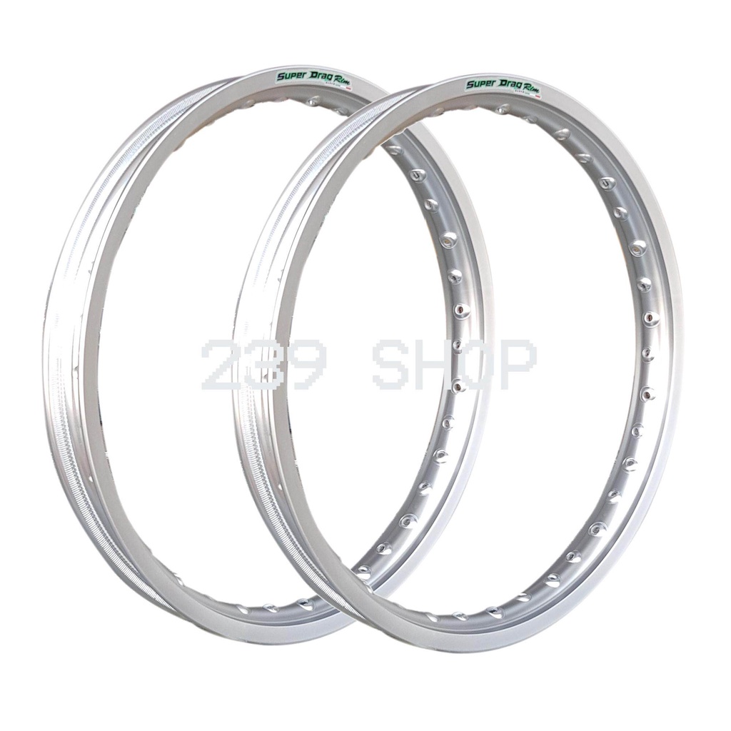 วงล้อ ล้อ17 ล้อโลขอบ17 SUPER DRAG RIM 1.40-17 สีเงิน รุ่น STREET ทรง DID ขอบเรียบ 1 คู่ 2 วง วงล้อ โ