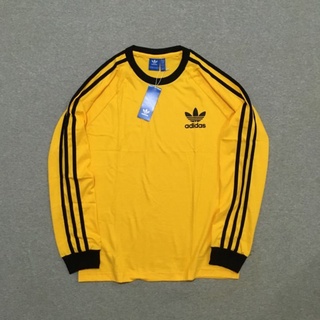 Adidas เสื้อยืด แขนยาว 3 ลาย สีเหลือง