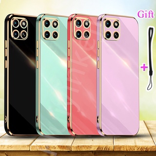 เคสซิลิโคนนิ่ม ชุบไฟฟ้า ขอบตรง กันกระแทก สําหรับ Infinix Smart 6 HD