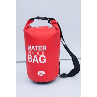 Waterproof Bag กระเป๋ากันน้ำ สีแดง ขนาดความจุ 5 ลิตร