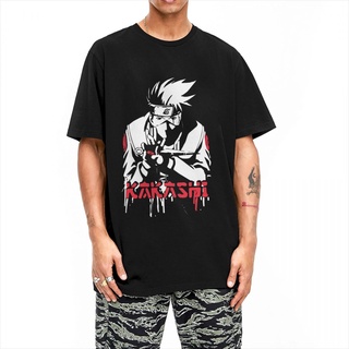 [S-5XL] BANDAI Gdf21a3 เสื้อยืดผ้าฝ้าย แขนสั้น พิมพ์ลายอนิเมะ Naruto Kakashi Hatake s สไตล์วินเทจ สําหรับผู้ชาย UY32ER14