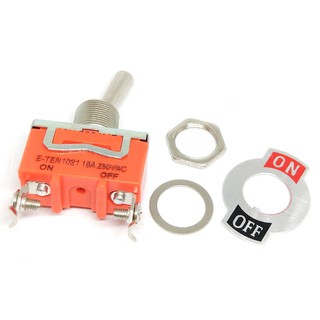 สวิตช์โยกเปิด ปิด AC 250V 15A 2 Pin DPDT 2 ตําแหน่ง ขนาดเล็ก สีส้ม E-TEN1021