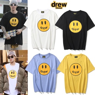 แฟชั่นยูนิเซ็กซ์ ﹉♂▩Drew เสื้อยืดแขนสั้นผ้าฝ้ายพิมพ์ลายแฟชั่น unisex