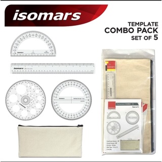 ชุดรวมเขียนแบบ 5 ชิ้น TEMPLATE COMBO PACK SET OF 5 ISOMARS