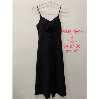 จั๊มสูทขายาว จั๊มสูทสายเดี่ยวสีดำ MISTY MYNX SIZE S