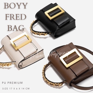 กระเป๋าสะพาย boyy fred bag แถมฟรี อะไหล่ทอง Pu premium mbagshop กระเป๋าคุณภาพดี กระเป๋าสะพายข้างผู้หญิง