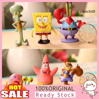 Han_ ฟิกเกอร์การ์ตูน Spongebob 6 ชิ้น / ชุด