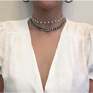 CHAIN CHOKER สร้อยลูกปัด + สร้อยคอ 2 เส้น