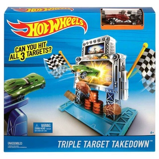 Hot Wheels Triple Target Takedown Track Set ลิขสิทธิ์แท้ 100% ชุดรางรถเหล็ก Hotwheels +แถมฟรีรถ 1คัน ราง รถ ของเล่นเด็ก