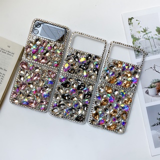 เคสโทรศัพท์มือถือ แต่งกลิตเตอร์ สีรุ้ง สําหรับ Samsung Galaxy Z Flip 3 ZFlod3 5G Z fold 2