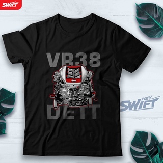 [S-5XL]เสื้อยืด พิมพ์ลายเครื่องยนต์ VR38DETT NISSAN R35 GT-R GTR