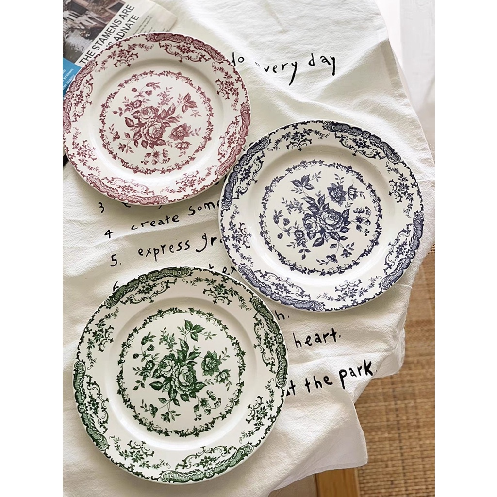 Clear the table//พร้อมส่ง จานเซรามิก จานลายดอกไม้ จานน่ารักๆ