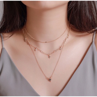 ‼️พร้อมส่ง‼️[N30] Diamond Layered Necklace Set (Gold)