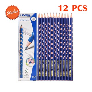 KUDOSTH [ยกกล่อง] 12 แท่ง ดินสอไม้สามเหลี่ยม lyra groove slim ดินสอสามเหลี่ยม ช่วยให้จับดินสออย่างถูกวิธีตั้งแต่เริ่มต้น