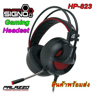 SIGNO HEADSET (หูฟังหูฟังเกมมิ่ง) HP-823 (BLACK) - รับประกัน 2 ปี