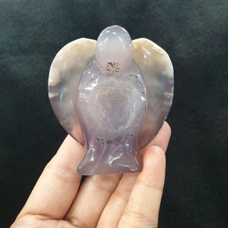 หินนางฟ้า ตุ๊กตาหินนางฟ้า หินนางฟ้า แกะสลักจากหินอาเกต(Agate)หินอาเกต อาเกตจีโอด (Agate Geode)หินแกะสลัก