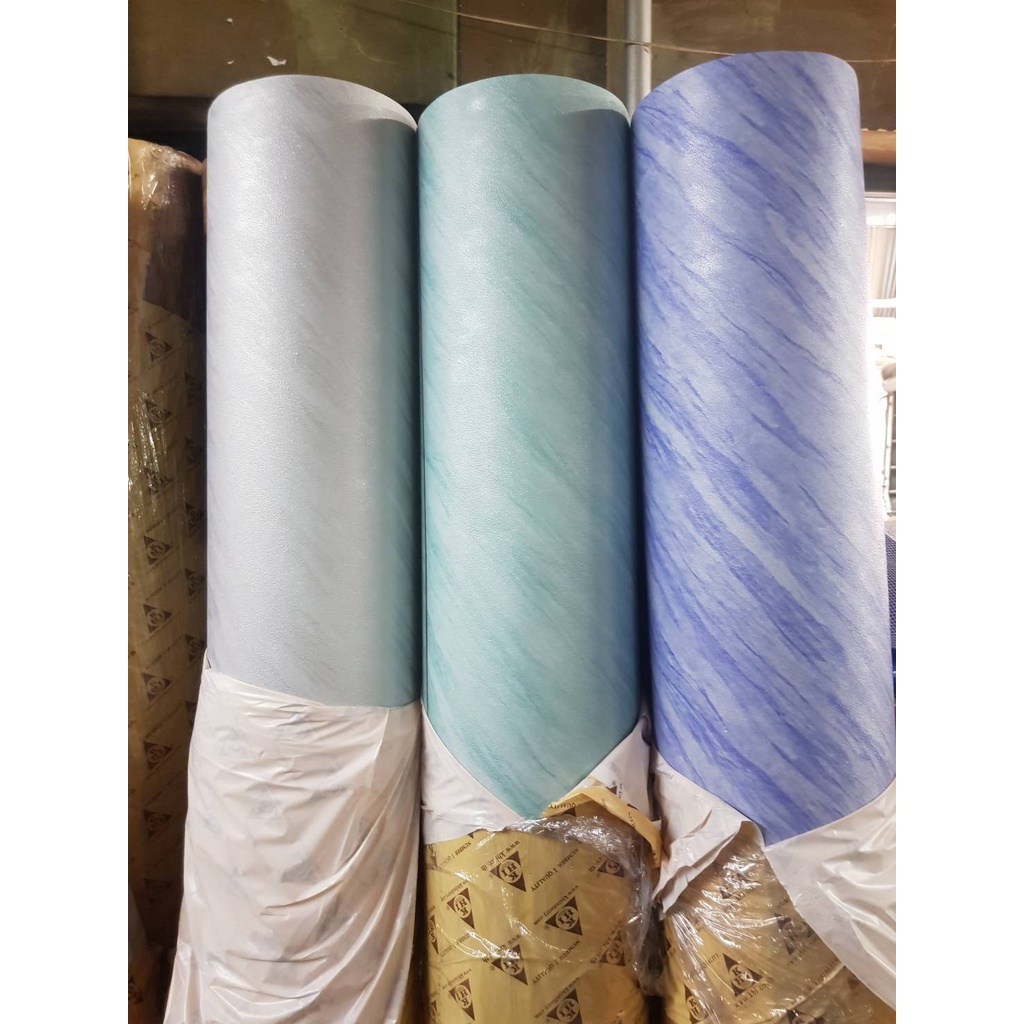 ส่งฟรีเก็บเงินปลายทางได้กระเบื้องยางม้วน.8มิลไม่มีผ้าผสม PVC100%กว้าง 1.5และ 2เมตรลาย035