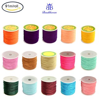 Ready Stock 91m/roll 0.8mm Braided Nylon Cord Imitation Silk String Thread Lift Shade Cord for Crafting Beading